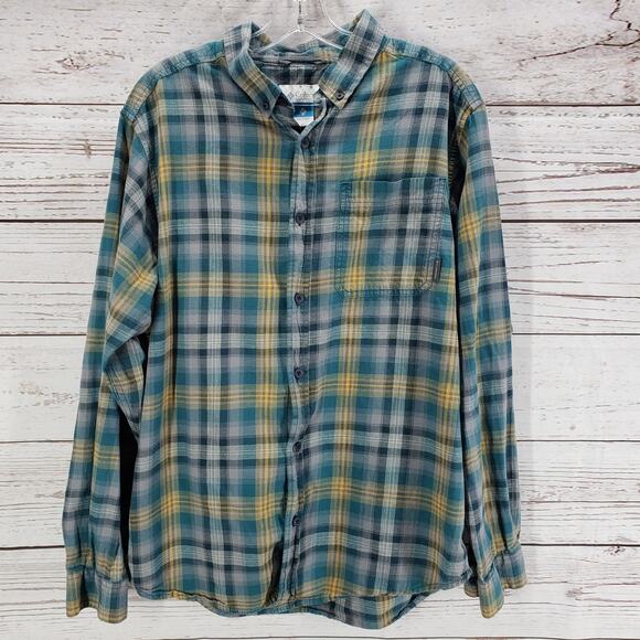 Columbia Sportwear Company Green Plaid Long Sleeve Shirt Size Medium - Picture 1 of 16